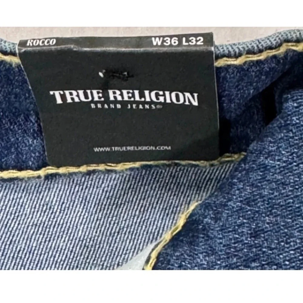 True Religion Rocco Relaxed Skinny Jeans Men's W36 L32 Dark Wash Denim‎